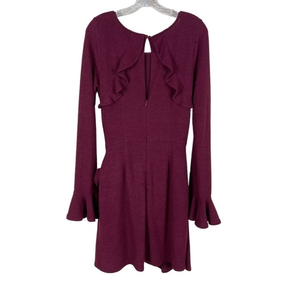 Lulus Favorite Tune Burgundy Faux Wrap Sweater Dress - Picture 10 of 16